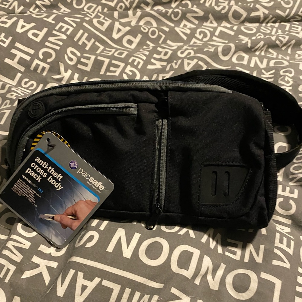 Unisex PacSafe crossbody black NWT bag